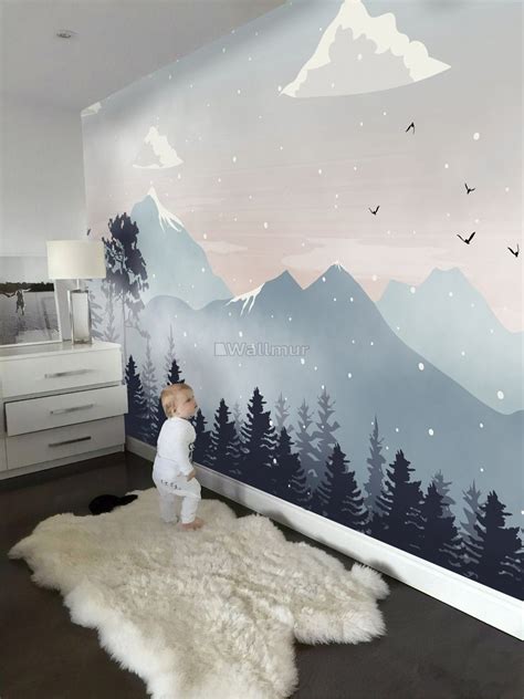 mountain wallpaper nursery|nursery mountain wallpaper for kids.